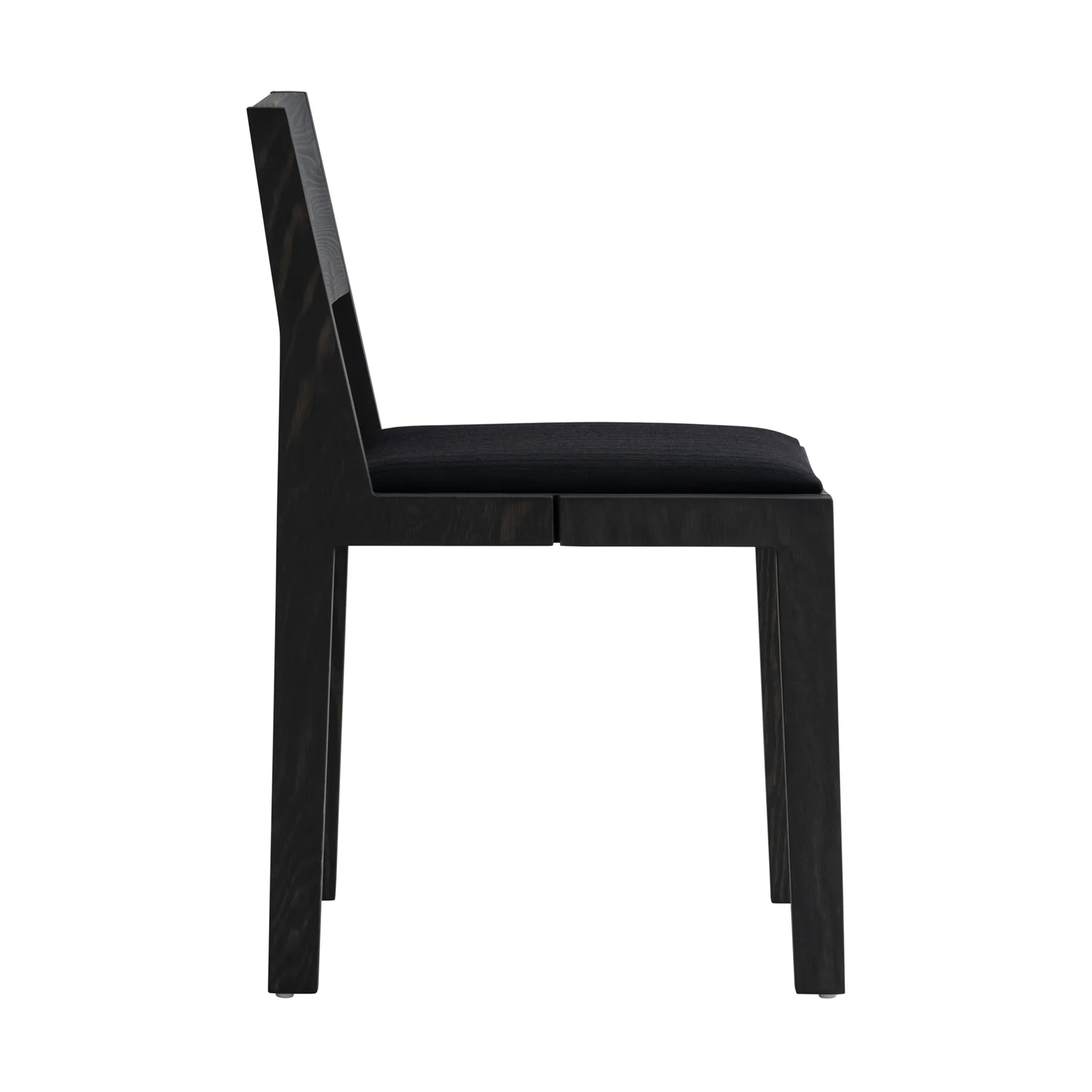 016 Maasto Dining Chair stol, Svartbetsad furu, klädd sits svart Vaarnii