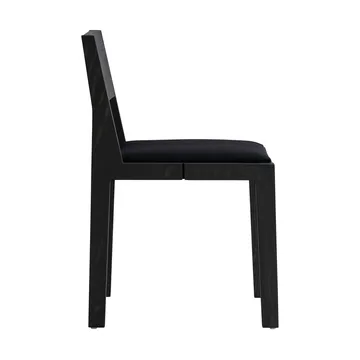 016 Maasto Dining Chair stol - Svartbetsad furu, klädd sits svart - Vaarnii