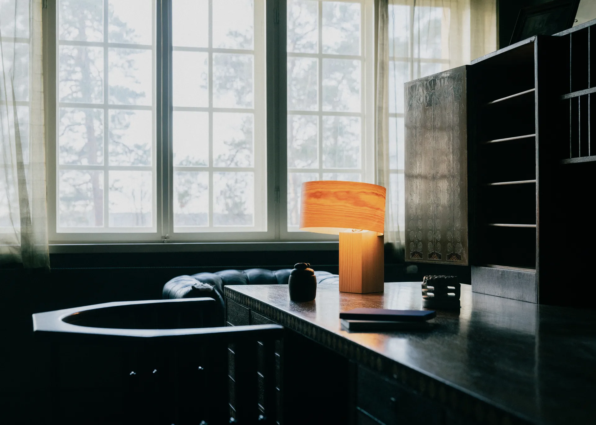 018 Hoop Table Lamp bordslampa, Matt oljevaxad furu, 34 cm Vaarnii