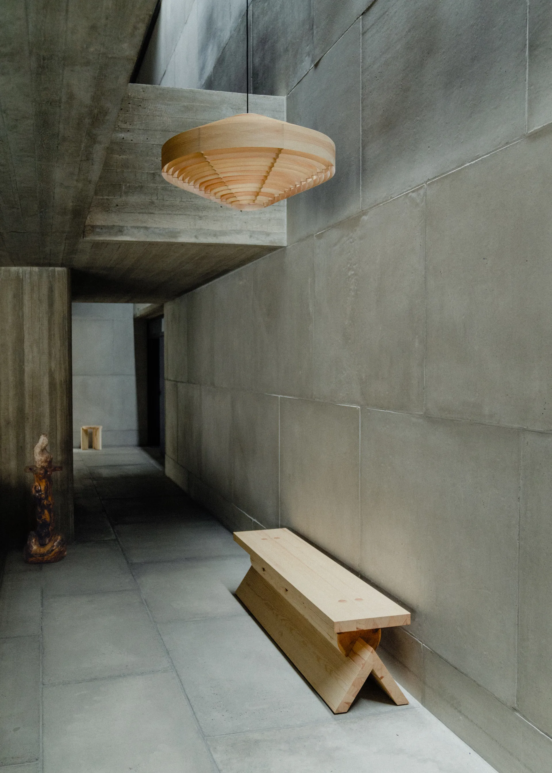 1003 Hans Pendant pendel, Matt oljevaxad furu, XL Ø90 cm Vaarnii