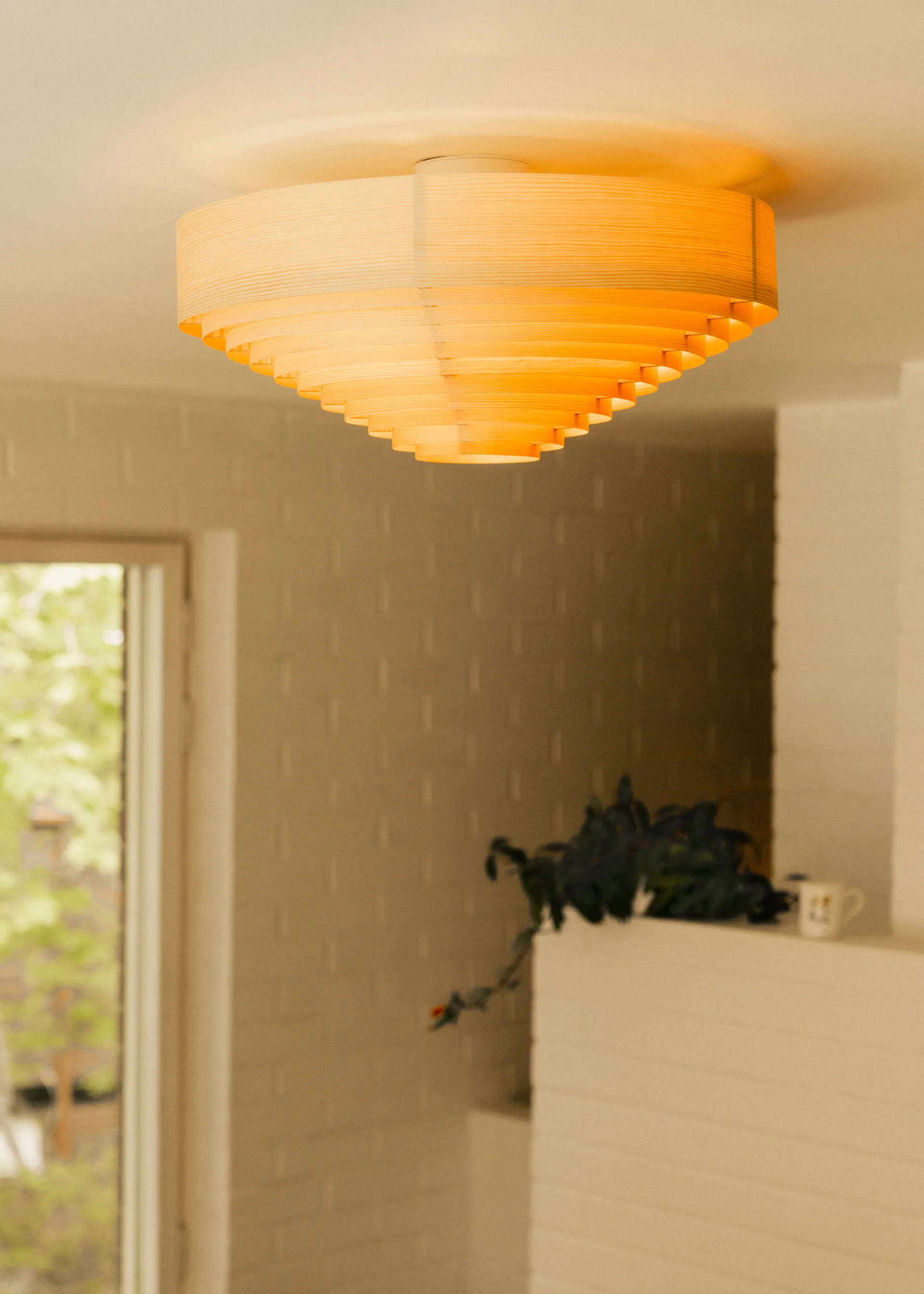 1005 Hans Ceiling Light plafond, Matt oljevaxad furu, Ø55 cm Vaarnii