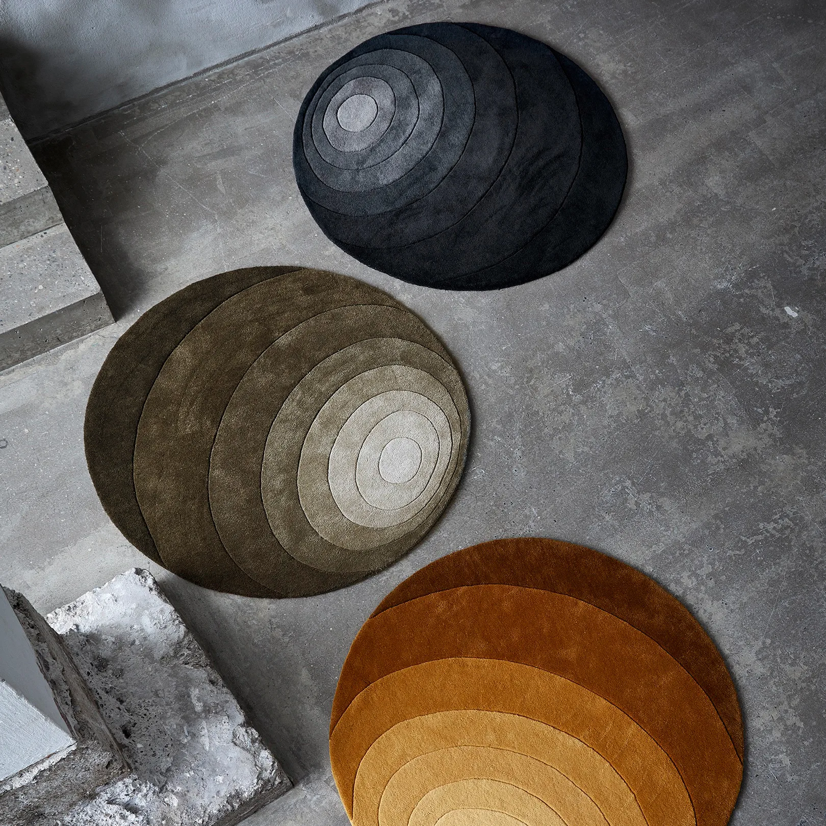 Luna matta Ø120 cm, Dark green Verpan