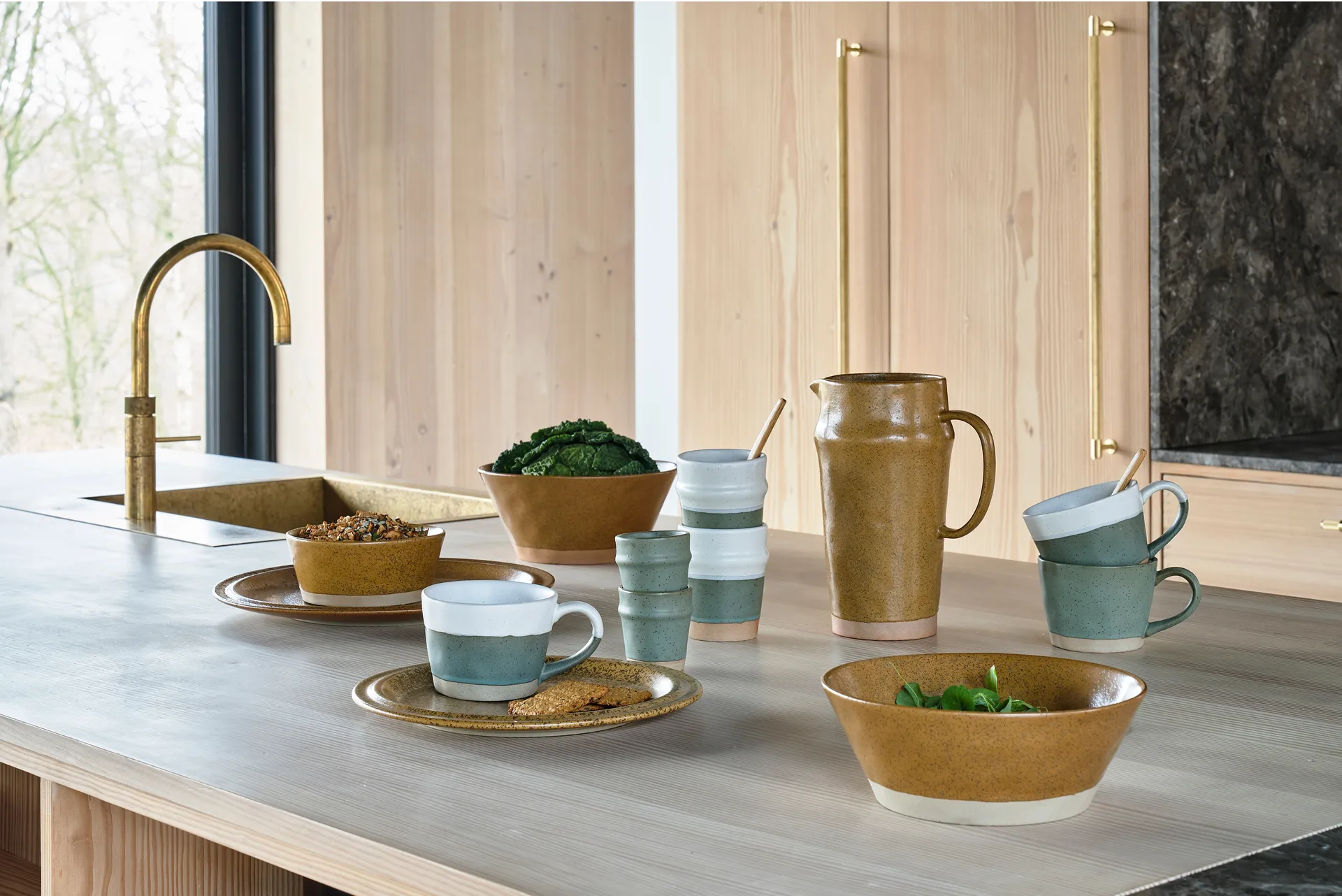 Fjord serveringsskål Ø19 cm, Green Villa Collection