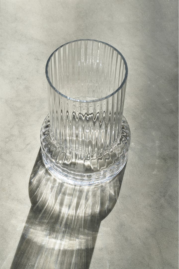 Hvils glasvas räfflad Ø21 cm - Clear - Villa Collection