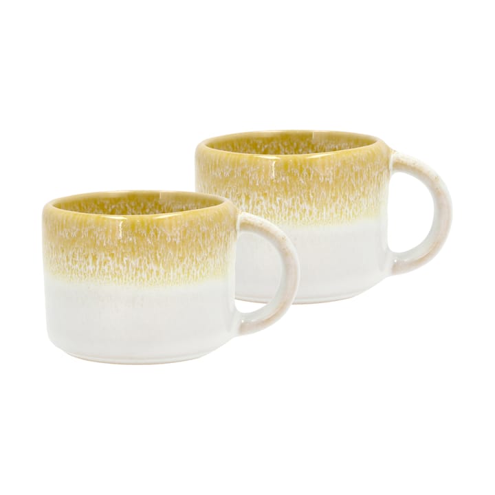 Styles espressokopp 8 cl 2-pack - Yellow-cream white - Villa Collection