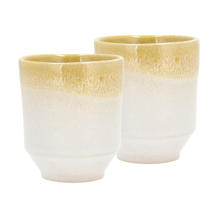 Styles mugg 18 cl 2-pack - Yellow-cream white - Villa Collection