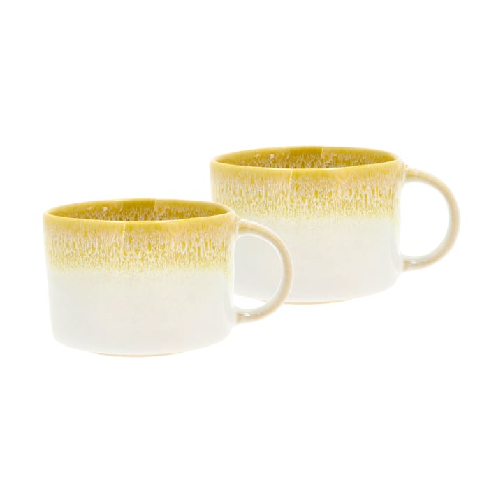 Styles mugg med öra 16 cl 2-pack - Yellow-cream white - Villa Collection