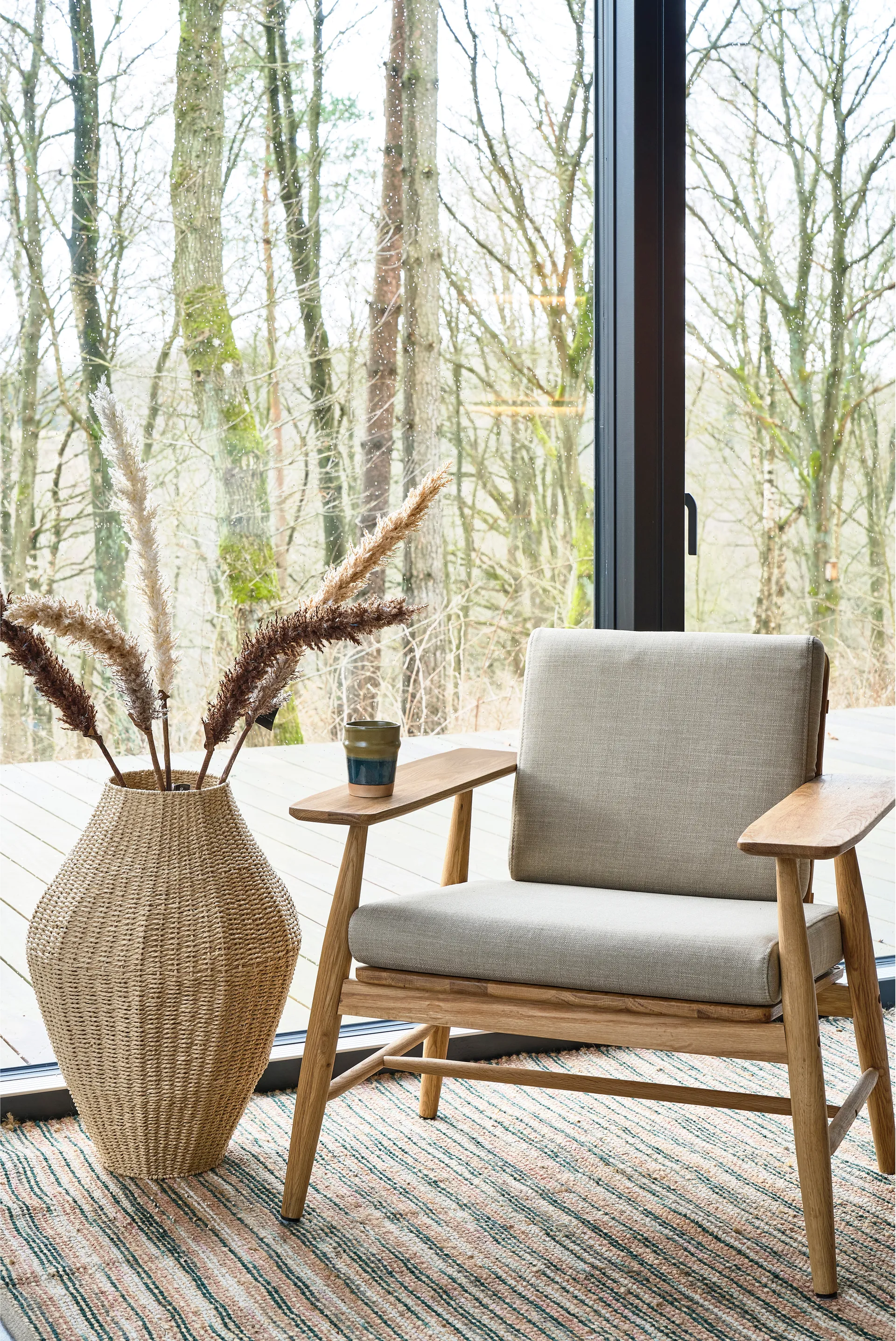 Vem matta, Green-nature-pink, 70x250 cm Villa Collection