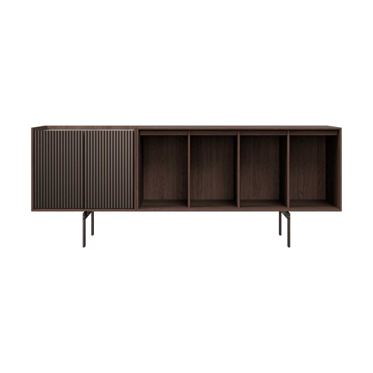 Vipp Cabinet H1 sideboard med ben Dark oak-marble, doors