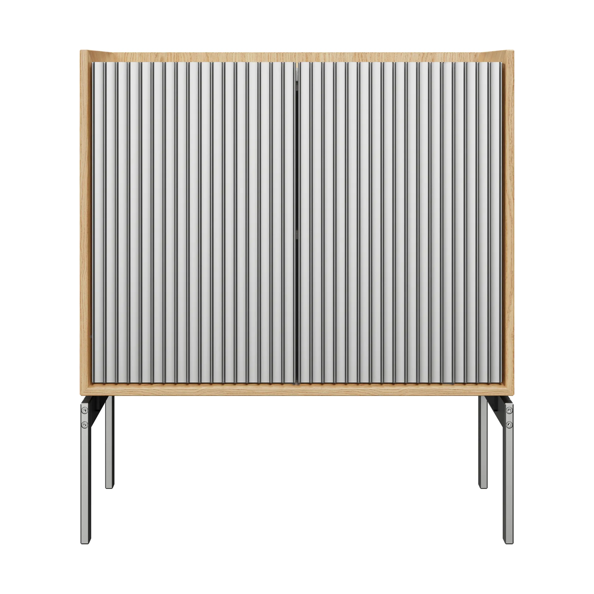 Vipp Cabinet H2 skåp med ben, Light oak-marble, doors Vipp