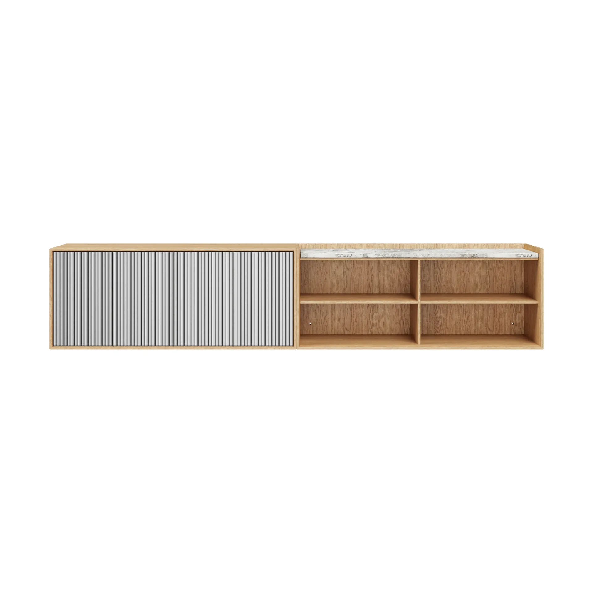 Vipp Cabinet H6 sideboard, Light oak-marble, doors Vipp