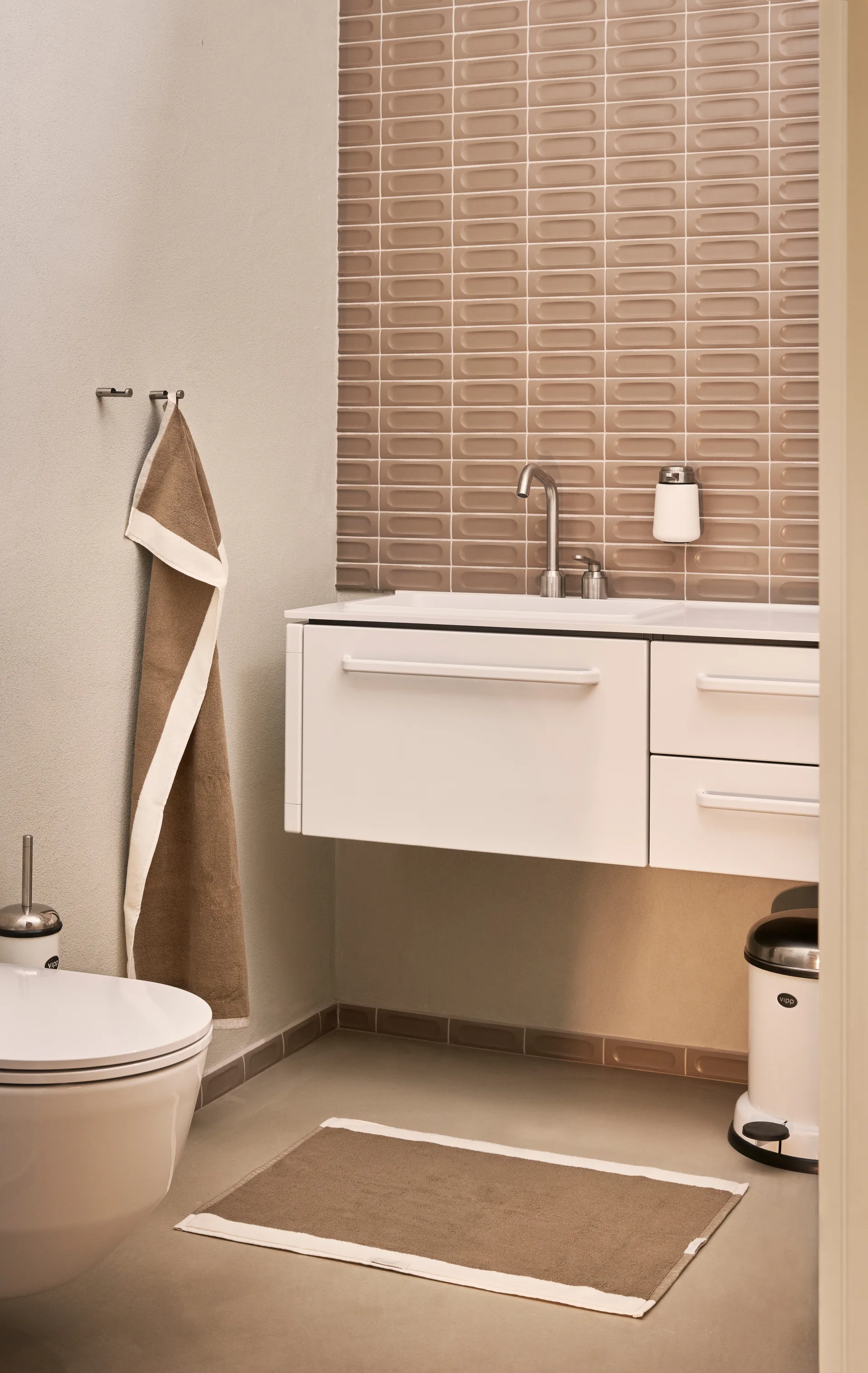 Vipp101 badrumsmatta, Taupe, 50x70 cm Vipp