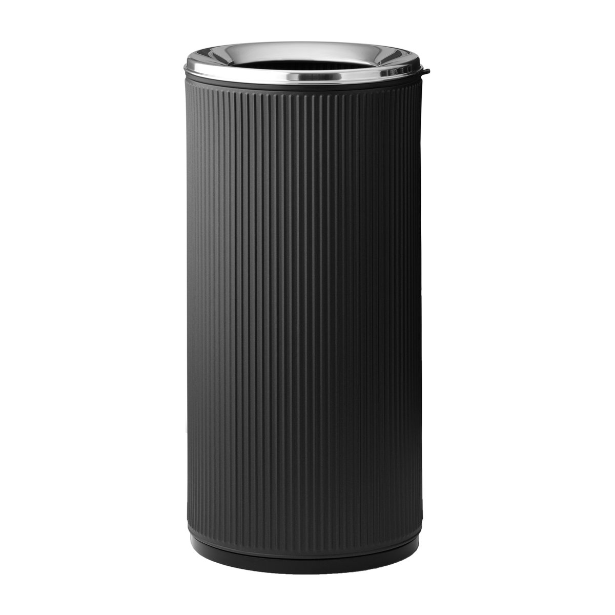 Vipp18 papperskorg med kant 22 l Black-stainless steel