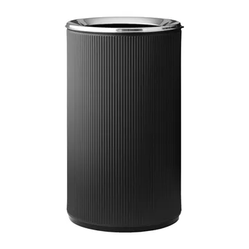 Vipp19 papperskorg med kant 60 l - Black-stainless steel - Vipp