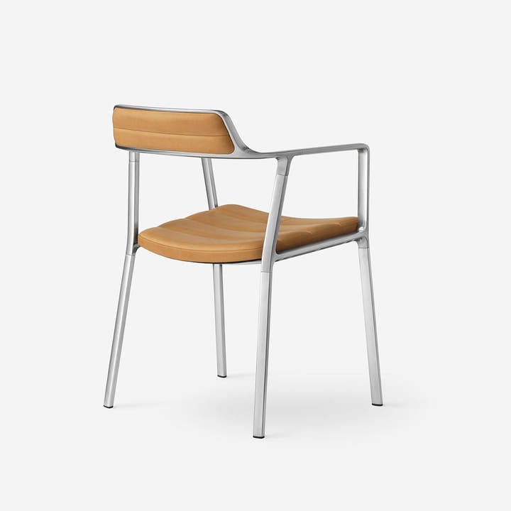Vipp451 stol, Pol. aluminium-sand leather Vipp