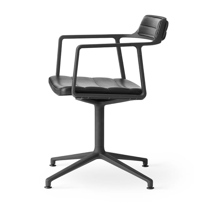 Vipp452 Swivel kontorsstol - Black aluminium-black leather - Vipp