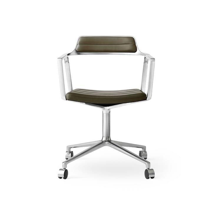 Vipp452 Swivel kontorsstol med hjul - Pol. aluminium-bosco green - Vipp