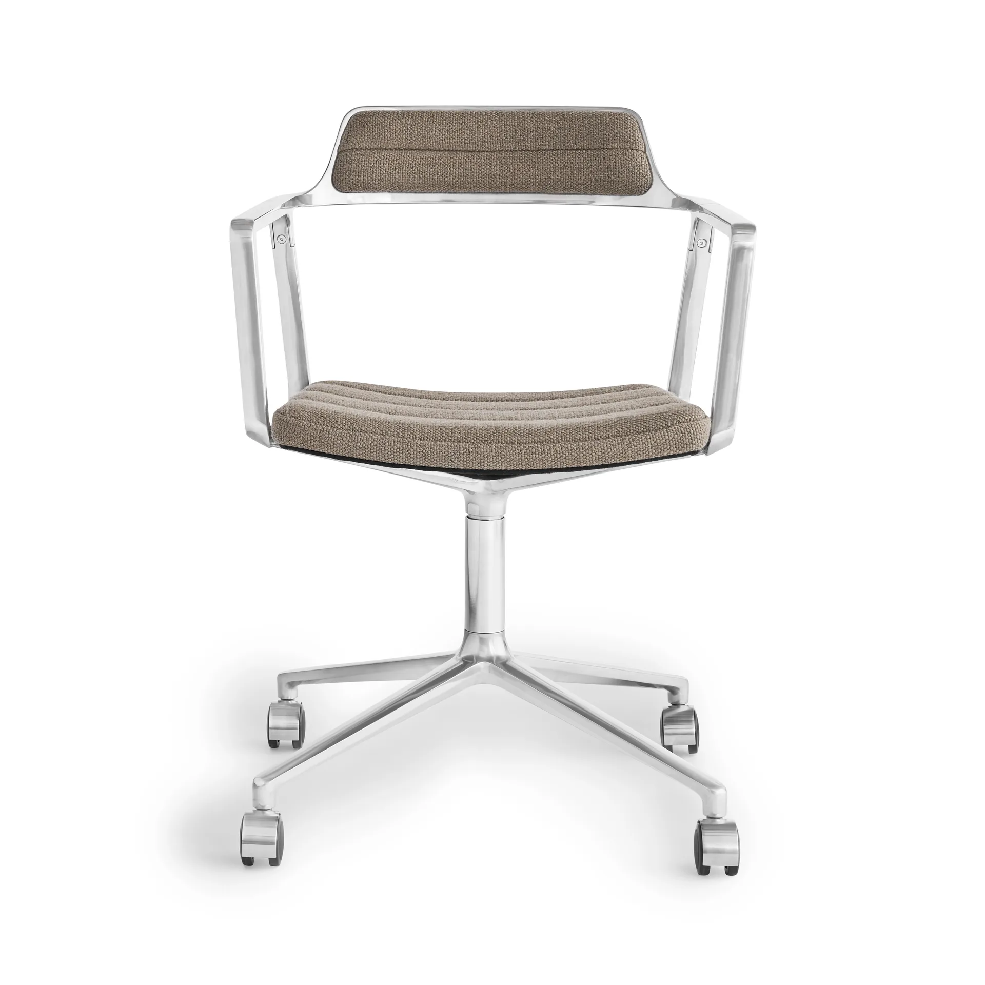 Vipp452 Swivel kontorsstol med hjul, Pol. aluminium-dark sand Vipp