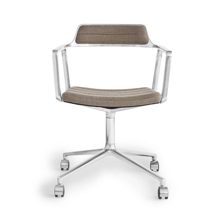 Vipp452 Swivel kontorsstol med hjul - Pol. aluminium-dark sand - Vipp