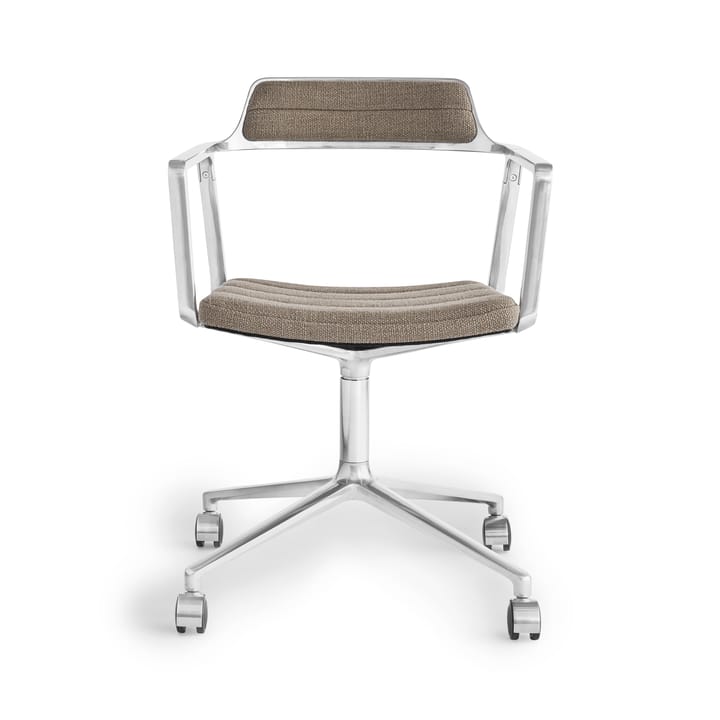 Vipp452 Swivel kontorsstol med hjul - Pol. aluminium-dark sand - Vipp
