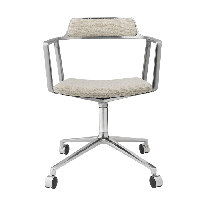 Vipp452 Swivel kontorsstol med hjul - Wavy off white-light grey-pol. aluminium - Vipp