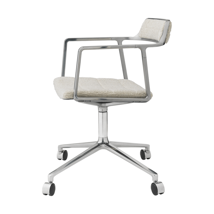 Vipp452 Swivel kontorsstol med hjul, Wavy off white-light grey-pol. aluminium Vipp