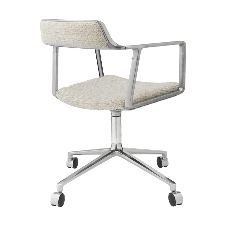 Vipp452 Swivel kontorsstol med hjul, Wavy off white-light grey-pol. aluminium Vipp
