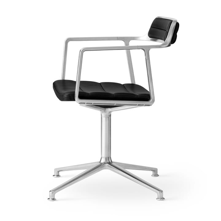 Vipp452 Swivel kontorsstol - Pol. aluminium-black leather - Vipp