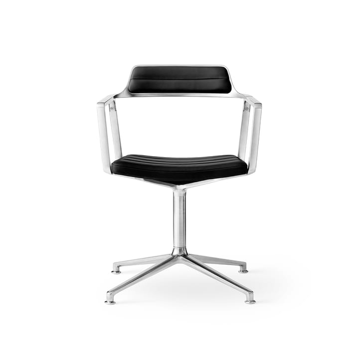 Vipp452 Swivel kontorsstol - Pol. aluminium-black leather - Vipp