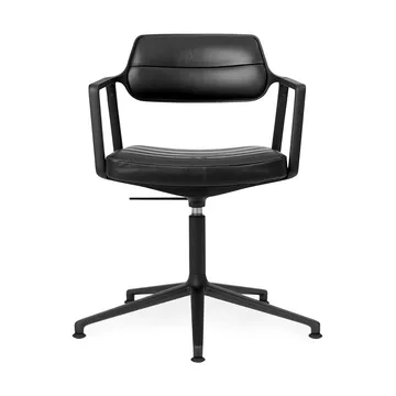 Vipp453+ Swivel kontorsstol - Black aluminium-black leather - Vipp