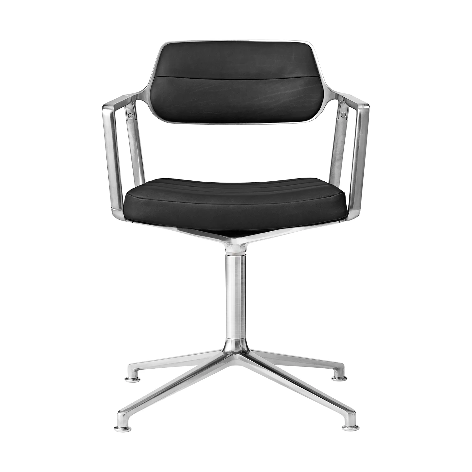 Vipp453 Swivel kontorsstol, Leather black-pol. aluminium Vipp