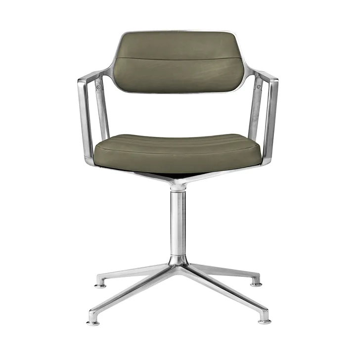 Vipp453 Swivel kontorsstol - Leather bosco green-pol. aluminium - Vipp