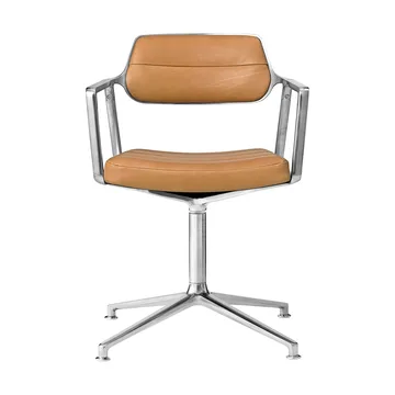 Vipp453 Swivel kontorsstol - Leather camel-pol. aluminium - Vipp