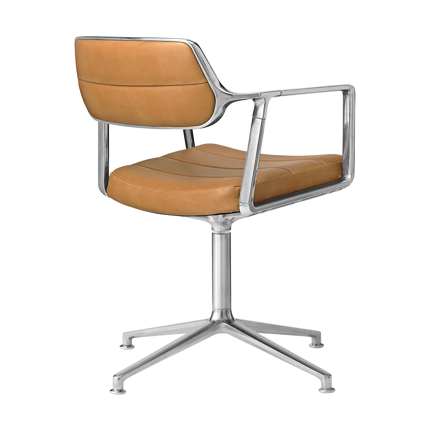 Vipp453 Swivel kontorsstol, Leather camel-pol. aluminium Vipp
