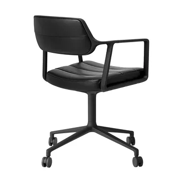 Vipp453 Swivel kontorsstol med hjul - Leather black-svart aluminium - Vipp