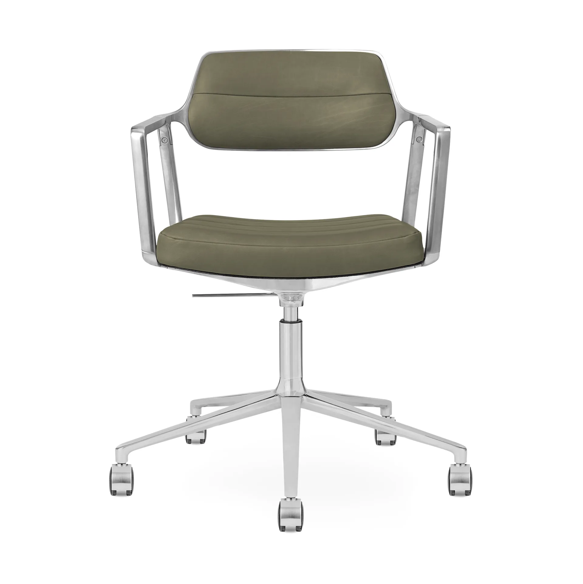 Vipp453+ Swivel kontorsstol med hjul, Pol. aluminium-bosco green Vipp