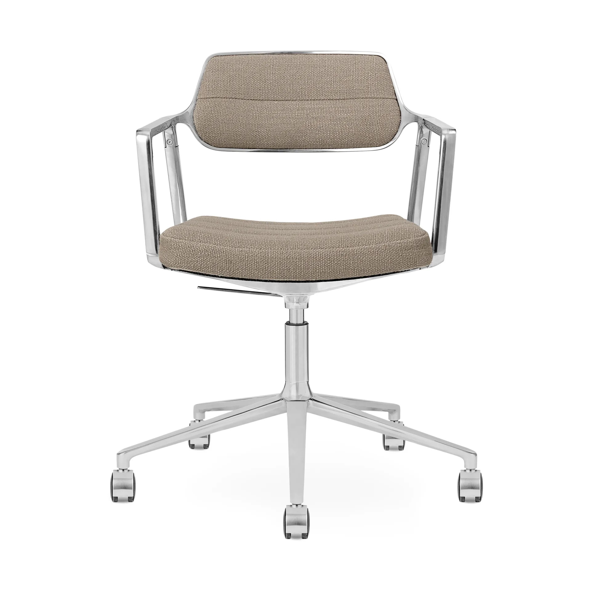 Vipp453+ Swivel kontorsstol med hjul, Pol. aluminium-dark sand Vipp