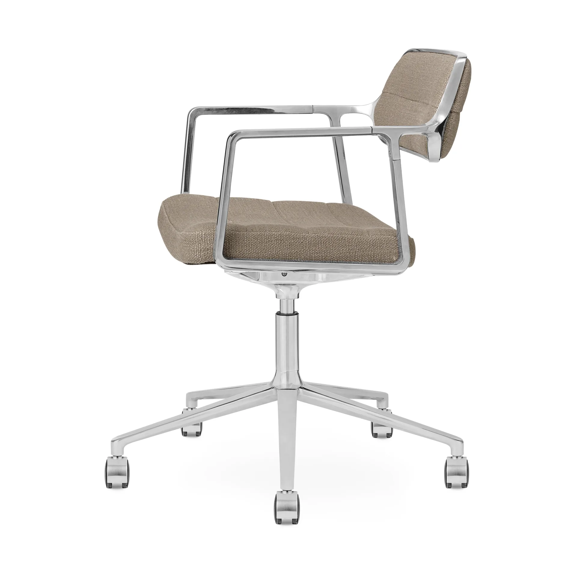 Vipp453+ Swivel kontorsstol med hjul, Pol. aluminium-dark sand Vipp