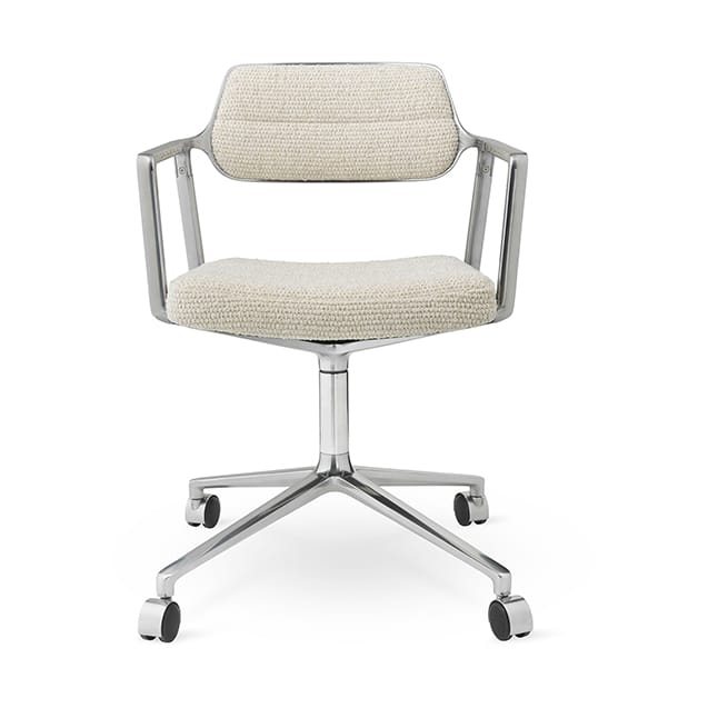 Vipp453 Swivel kontorsstol med hjul - Wavy off white-light grey-pol. aluminium - Vipp
