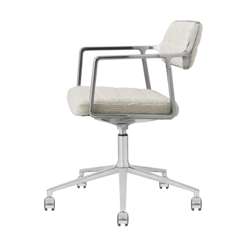 Vipp453+ Swivel kontorsstol med hjul - Wavy off white-light grey-pol. aluminium - Vipp