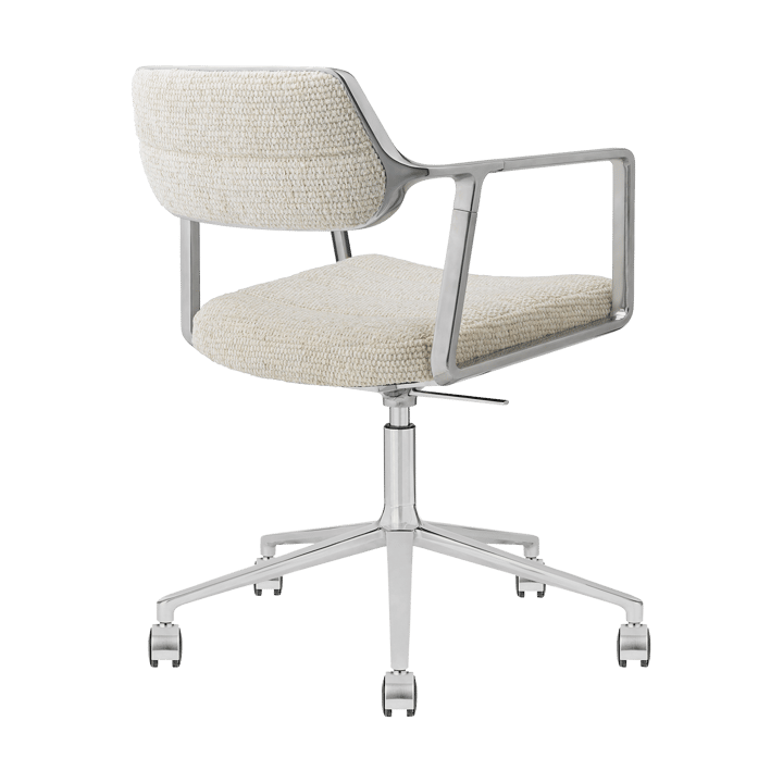 Vipp453+ Swivel kontorsstol med hjul, Wavy off white-light grey-pol. aluminium Vipp