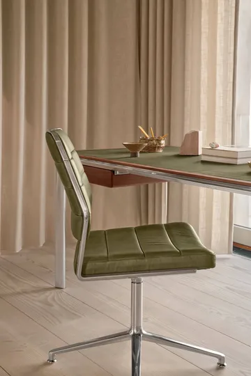 Vipp454 Swivel chair kontorsstol - Bosco leather green-polished aluminium - Vipp