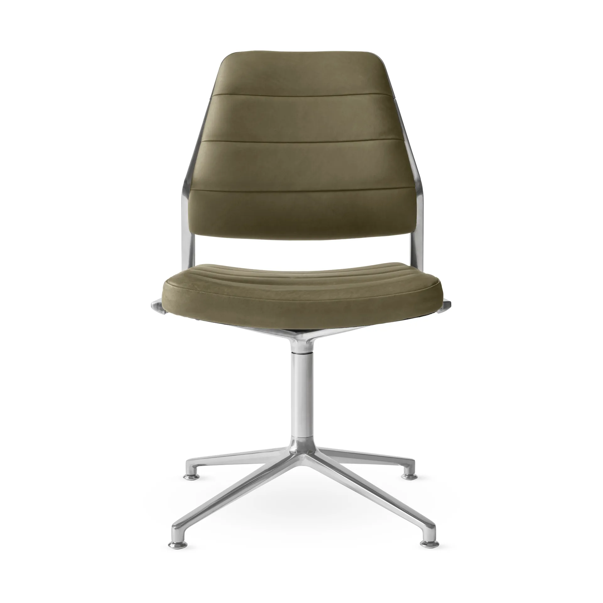 Vipp454 Swivel chair kontorsstol, Bosco leather green-polished aluminium Vipp