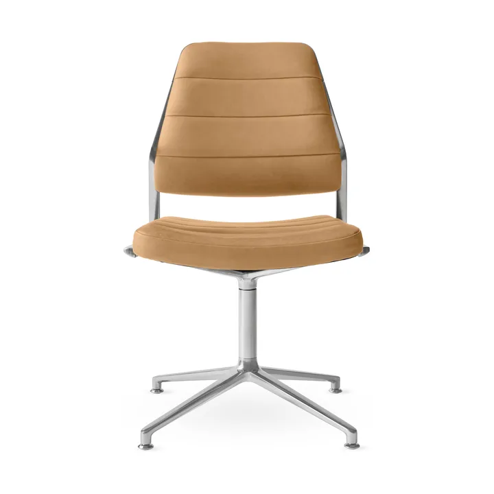 Vipp454 Swivel chair kontorsstol - Camel leather-polished aluminium - Vipp