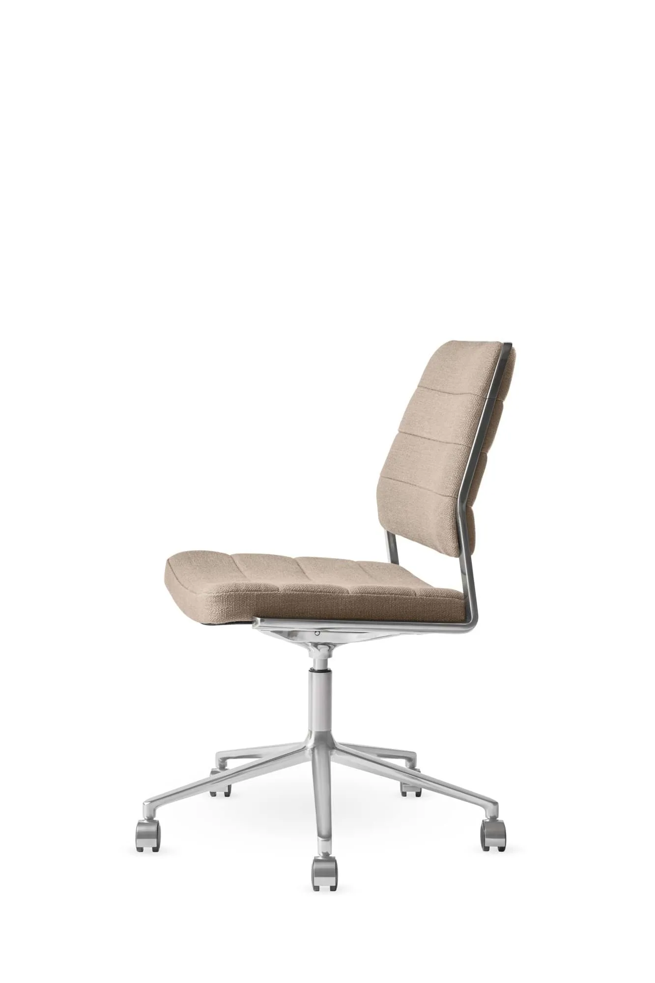 Vipp454+ Swivel chair kontorsstol med hjul, Tide dark sand-polished aluminium Vipp