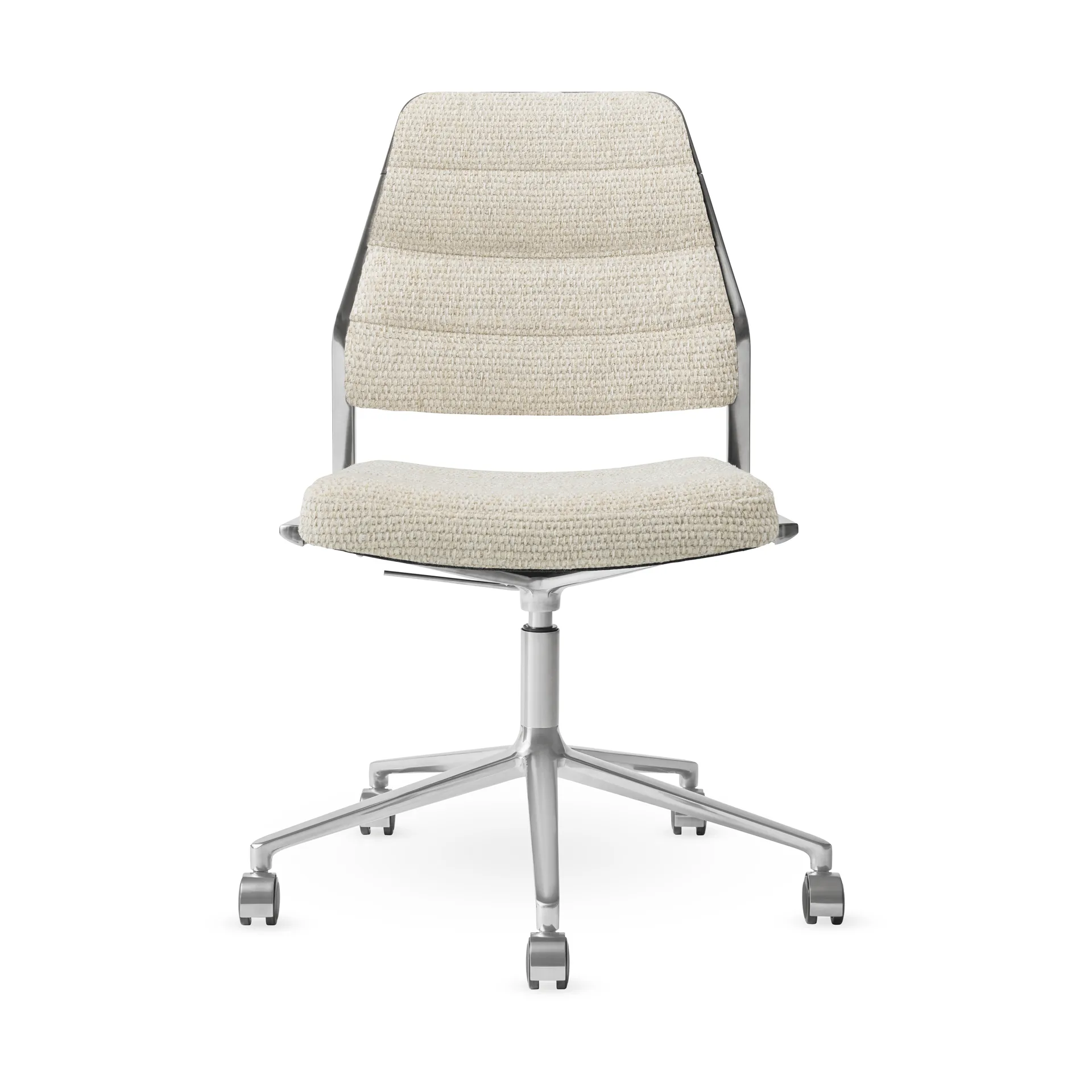 Vipp454+ Swivel chair kontorsstol med hjul, Wavy-polished aluminium Vipp