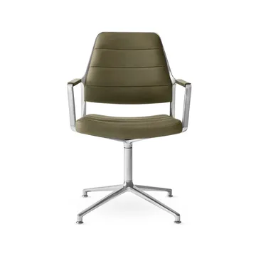 Vipp455 Swivel chair kontorsstol - Bosco leather green-polished aluminium - Vipp