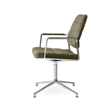 Vipp455 Swivel chair kontorsstol - Bosco leather green-polished aluminium - Vipp
