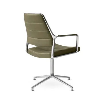 Vipp455 Swivel chair kontorsstol - Bosco leather green-polished aluminium - Vipp