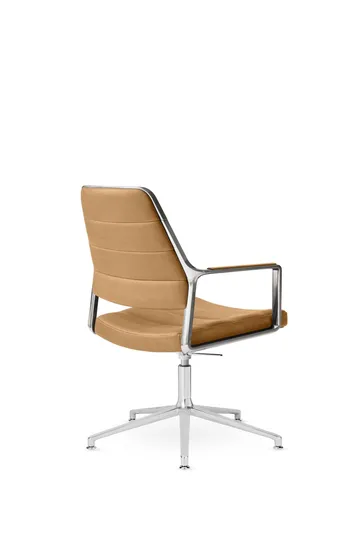 Vipp455+ Swivel chair kontorsstol - Camel leather-polished aluminium - Vipp